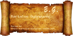 Bartalus Gyöngyvér névjegykártya