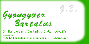 gyongyver bartalus business card